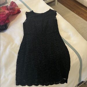 Diane Von Furstenberg Black Lace Mini Dress